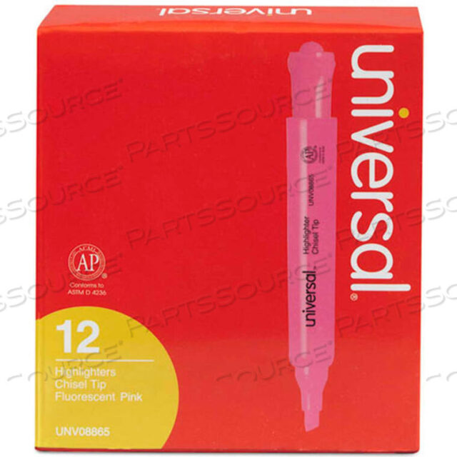 OEM#: 8865DESK HIGHLIGHTER, CHISEL TIP, POCKET CLIP, FLUORESCENT PINK, DOZEN by Universal Products