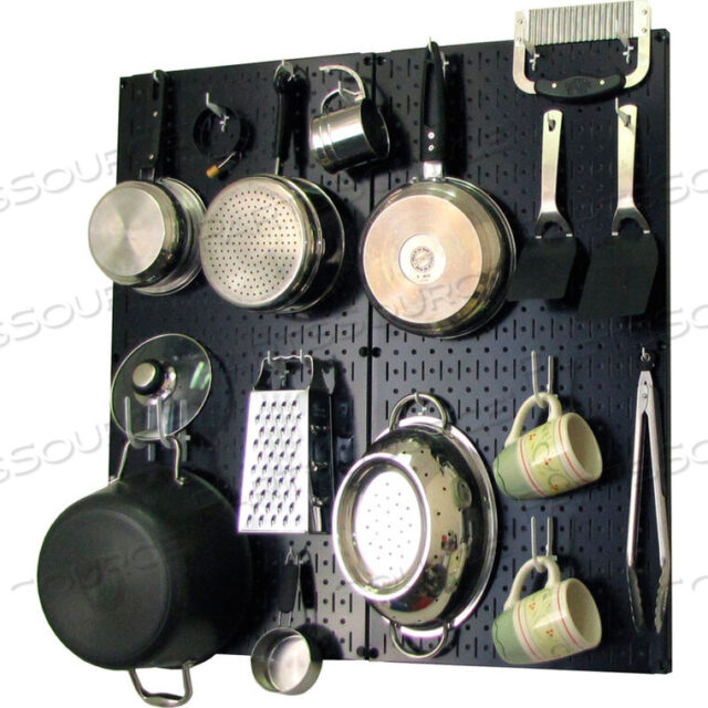 OEM#: 30-KTH-200 BWKITCHEN PEGBOARD PACK STORAGE & ORGANIZATION KIT, BLACK/WHITE, 32 X 32 X 6 by Wall Control Pegboard