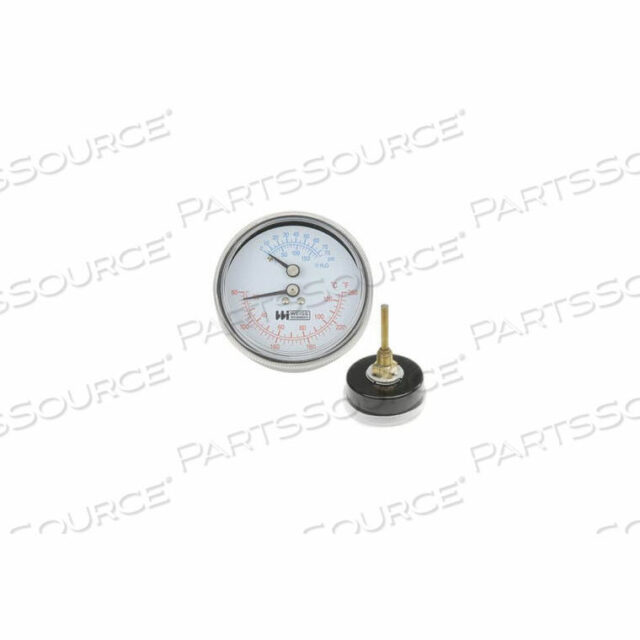 OEM#: CTP25RX2.71 BOILER GAUGE 1/4 NPT REAR W/EXT 60-260F, 0-75PSI by Weiss Instruments