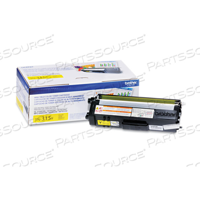 Replaces Brother TN315YTONER CARTRIDGE, REPLACEMENT FOR BROTHER HL-4150, BROTHER HL-4150CDN, BROTHER HL-4570, BROTHER HL-4570CDW, BROTHER HL-4570CDWT, BROTHER MFC-9460,