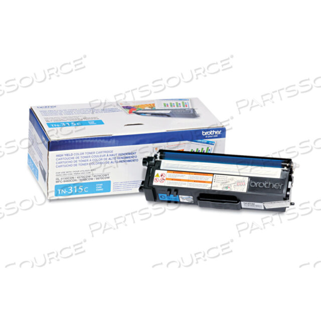 Replaces Brother TN315CTONER CARTRIDGE, REPLACEMENT FOR BROTHER HL-4150, BROTHER HL-4150CDN, BROTHER HL-4570, BROTHER HL-4570CDW, BROTHER HL-4570CDWT, BROTHER MFC-9460,