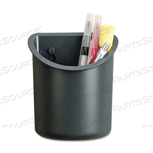 OEM#: UNV08193RECYCLED PLASTIC CUBICLE PENCIL CUP, 4.25 X 2.5 X 5, WALL MOUNT, CHARCOAL by Universal