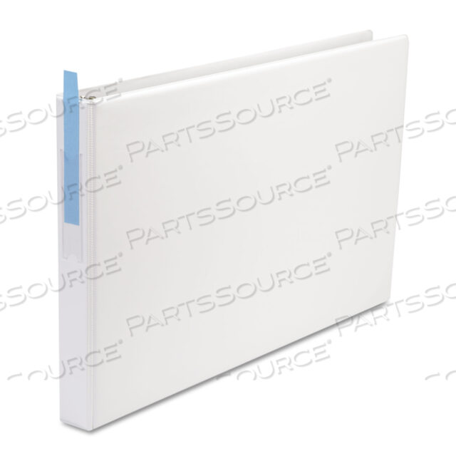 LEDGER-SIZE ROUND RING BINDER WITH LABEL HOLDER, 3 RINGS, 1 CAPACITY, 11 X 17, WHITE