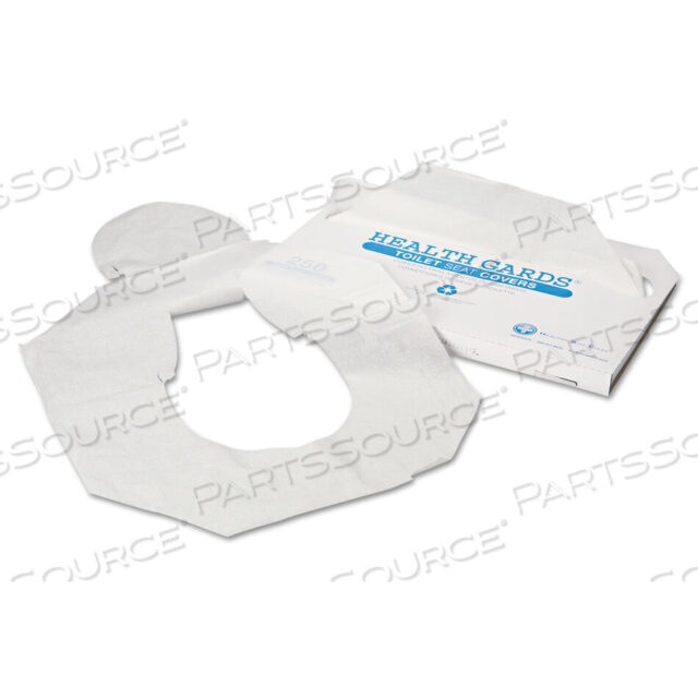 OEM#: HG-1000HEALTH GARDS TOILET SEAT COVERS, HALF-FOLD, 14.25 X 16.5, WHITE, 250/PACK, 4 PACKS/CARTON by Hospeco