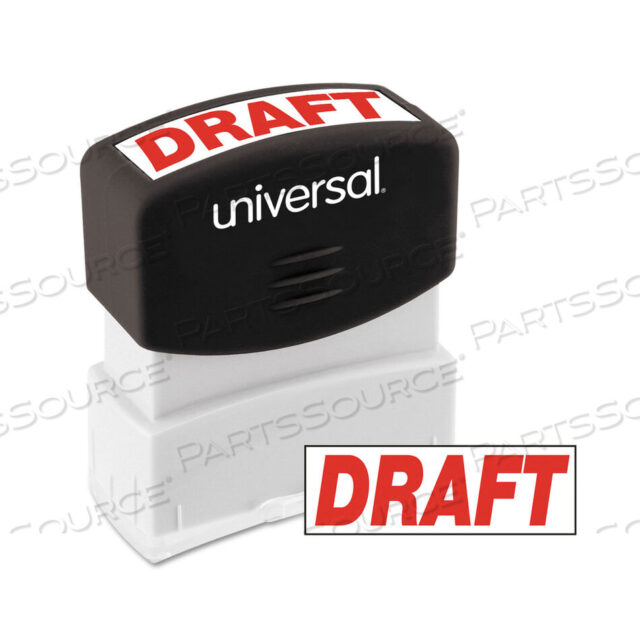 OEM#: UNV10049MESSAGE STAMP, DRAFT, PRE-INKED ONE-COLOR, RED by Universal
