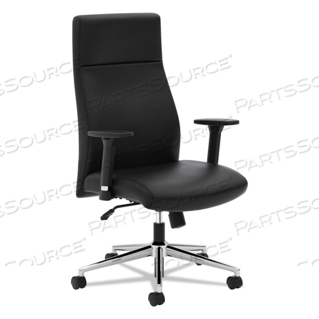 OEM#: HVL108.SB11DEFINE EXECUTIVE HIGH-BACK LEATHER CHAIR, SUPPORTS 250 LB, 17 TO 21 SEAT HEIGHT, BLACK SEAT/BACK, POLISHED CHROME BASE by HON