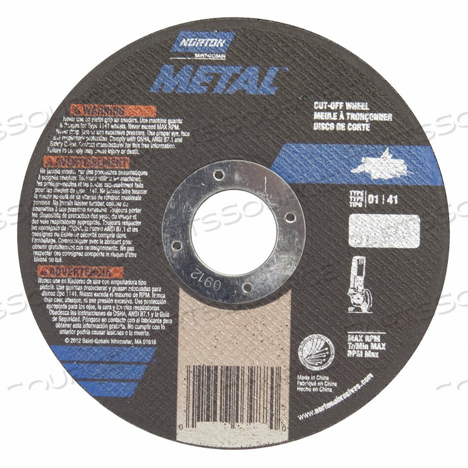 OEM#: 07660701617CUTOFF WHEEL RIGHTCUT 4-1/2 X.040 X7/8 by Norton | Saint-Gobain Abrasives