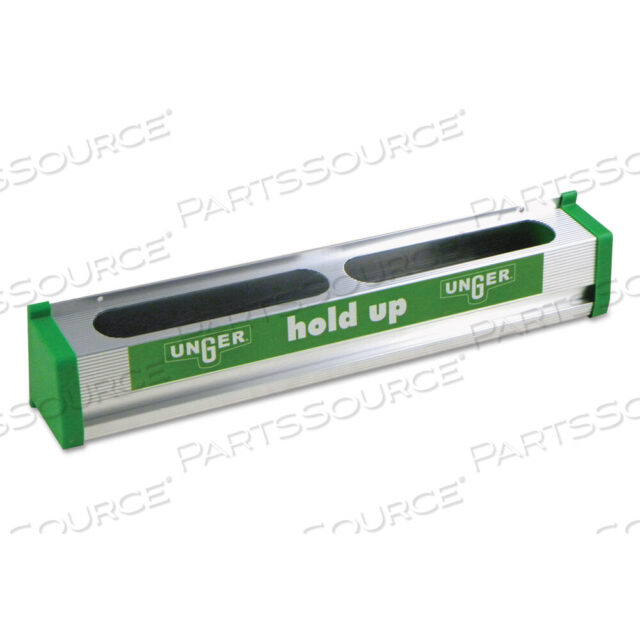 OEM#: HU450HOLD UP ALUMINUM TOOL RACK, 18W X 3.5D X 3.5H, ALUMINUM/GREEN by Unger