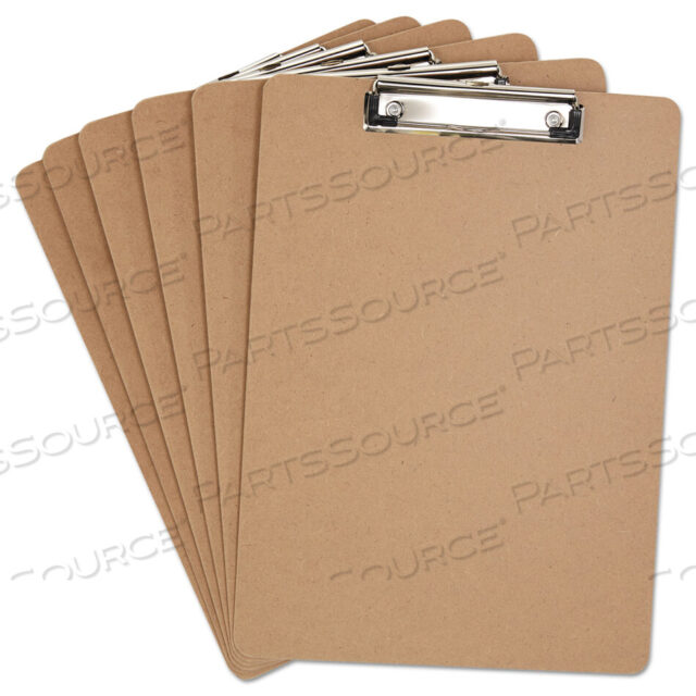 OEM#: 05562HARDBOARD CLIPBOARD WITH LOW-PROFILE CLIP, 0.5 CLIP CAPACITY, HOLDS 8.5 X 11 SHEETS, BROWN, 6/PACK by Universal