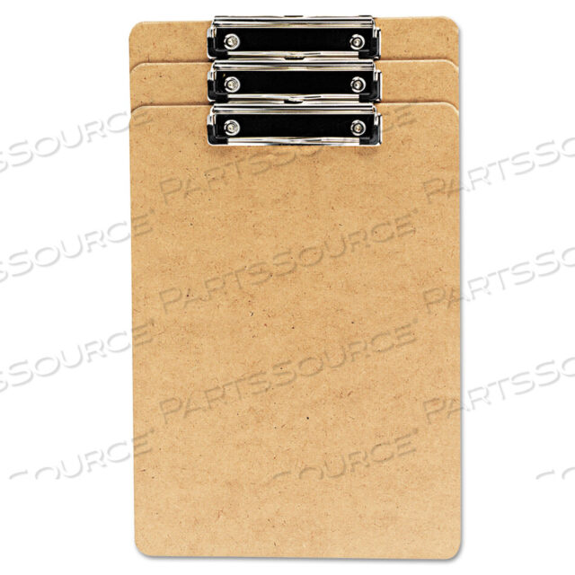 OEM#: UNV05563HARDBOARD CLIPBOARD WITH LOW-PROFILE CLIP, 0.5 CLIP CAPACITY, HOLDS 8.5 X 14 SHEETS, BROWN, 3/PACK by Universal
