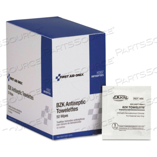 OEM#: H307ANTISEPTIC CLEANSING WIPES, 50/BOX by First Aid Only
