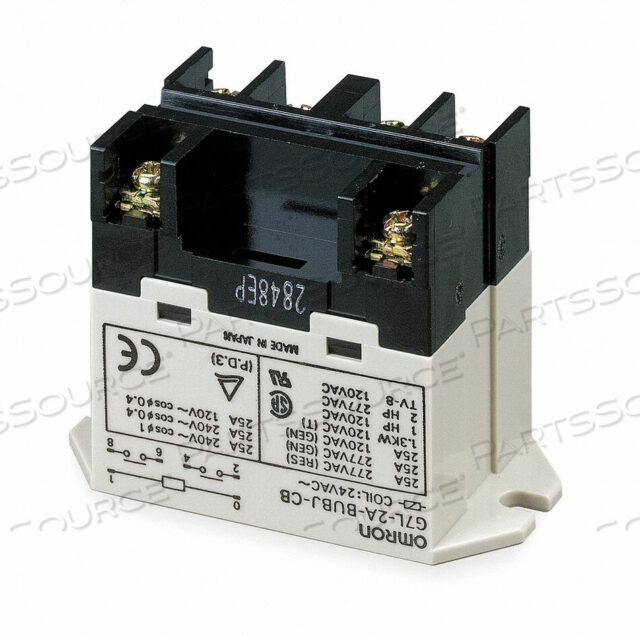 OEM#: G7L-2A-BUBJ-CB-AC24H8120 ENCLOSED POWER RELAY 6 PIN 24VAC DPST-NO by Omron - Electronic Division
