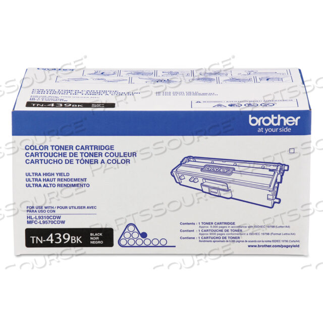 Replaces Brother TN439BKTONER CARTRIDGE, REPLACEMENT FOR BROTHER HL-L9310, BROTHER HL-L9310CDW, BROTHER MFC-L9570, BROTHER MFC-L9570CDWBROTHER HL-L9310, BROTHER HL-L9310