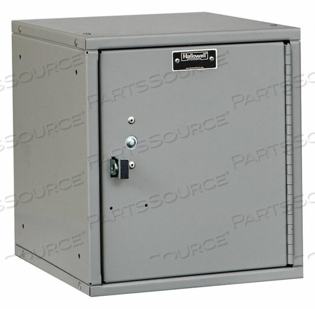OEM#: HC121212-1PL-PLCUBIX MODULAR LOCKER W/PLAIN DOOR & PADLOCK, 11-3/4WX11DX12-1/8H, LIGHT GRY,UNASSEMBLED by Hallowell