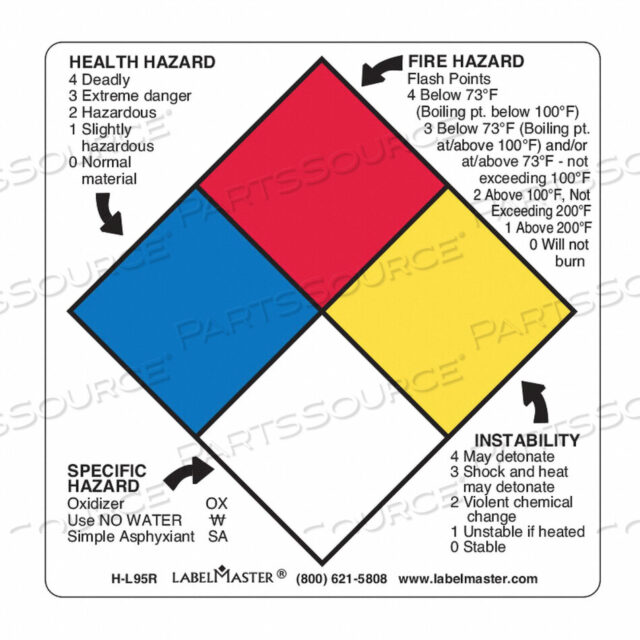 OEM#: H-L95RNFPA DIAMOND LABEL 4 H 4 W PK500 by Labelmaster