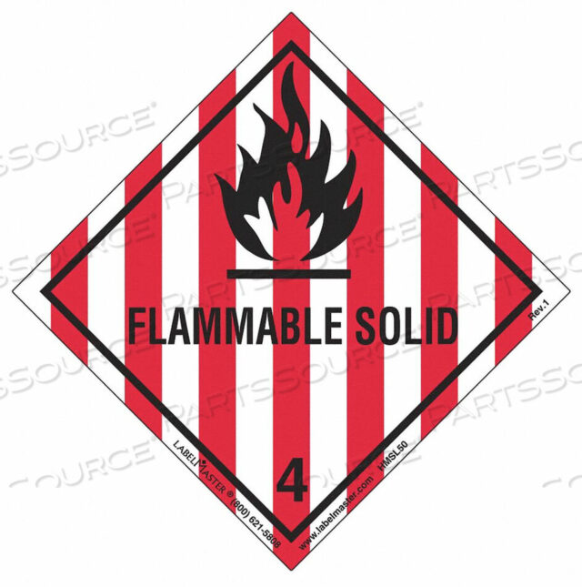 OEM#: HMSL50LABELMASTER FLAMMABLE SOLID LABEL, WORDED, PVC-FREE FILM, 500/ROLL by Labelmaster
