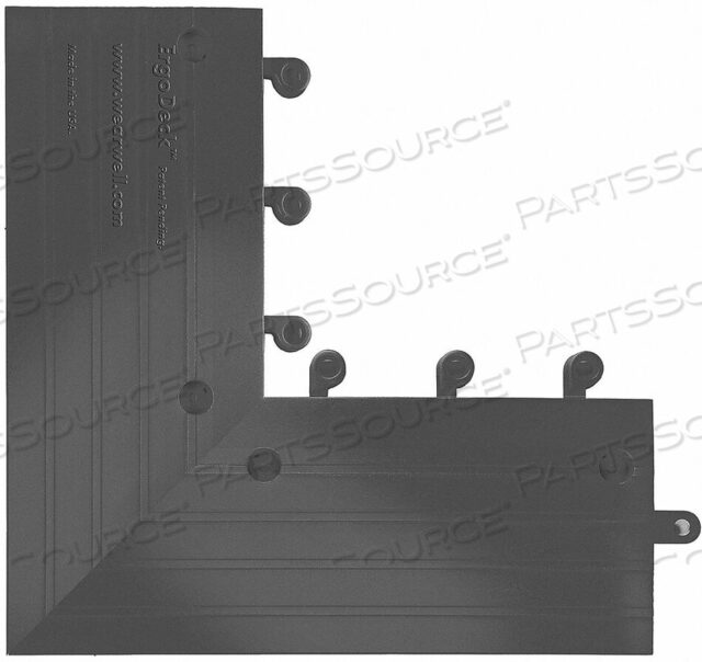 OEM#: 560.78X6X15X15BK-CS4WEARWELL ERGODECK HEAVY DUTY OUTSIDE CORNER 7/8 THICK 1.25 X 1.25 BLACK - CASE OF 4 by Wearwell