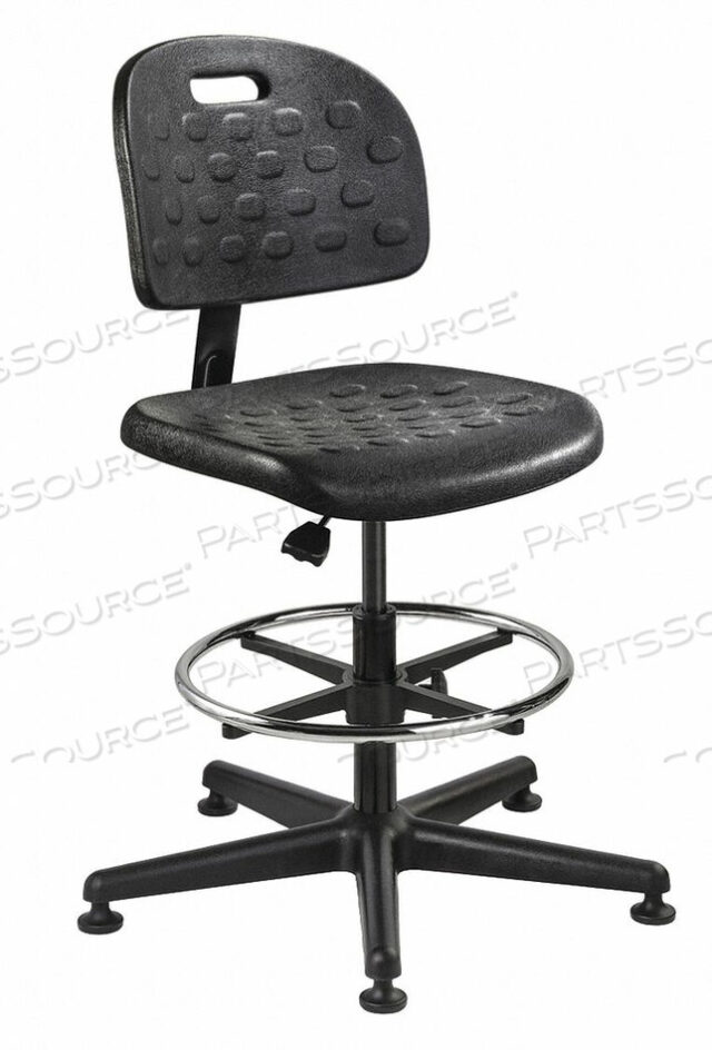 OEM#: V7507MGPOLYURETHANE OFFICE STOOL - TALL-HEIGHT WITH GLIDES AND FOOTRING - BLACK - BREVA SERIES by Bevco Precision Manufacturing
