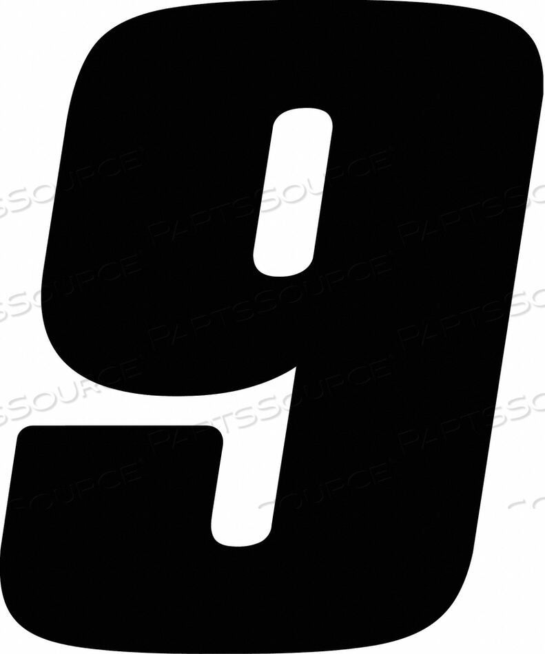 OEM#: DB712B-9NUMBER LABEL BLK VINYL 7IN. H NO. 9 PK12 by Hardline Products