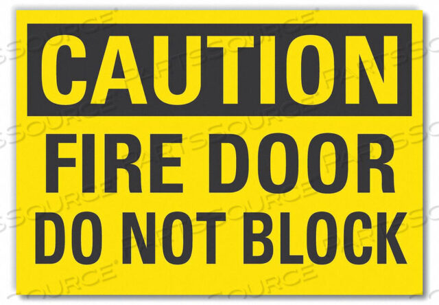 OEM#: LCU3-0280-RD_7X5CAUTION SIGN FIRE DOOR 5 X7 by Lyle Signs Inc.