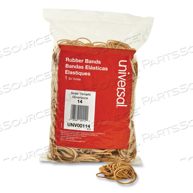 OEM#: UNV00114RUBBER BANDS, SIZE 14, 0.04 GAUGE, BEIGE, 1 LB BOX, 2,200/PACK by Universal