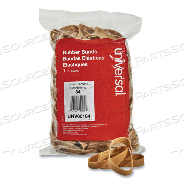 OEM#: UNV00184RUBBER BANDS, SIZE 84, 0.04 GAUGE, BEIGE, 1 LB BOX, 155/PACK by Universal
