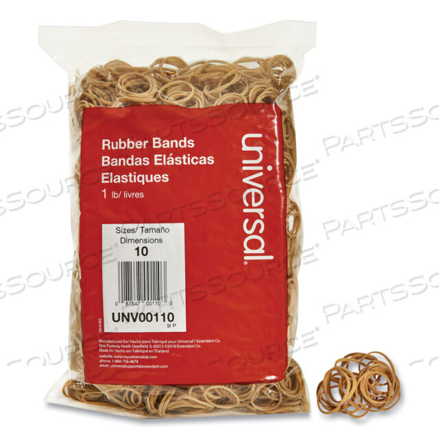 OEM#: UNV00110RUBBER BANDS, SIZE 10, 0.04 GAUGE, BEIGE, 1 LB BOX, 3,400/PACK by Universal