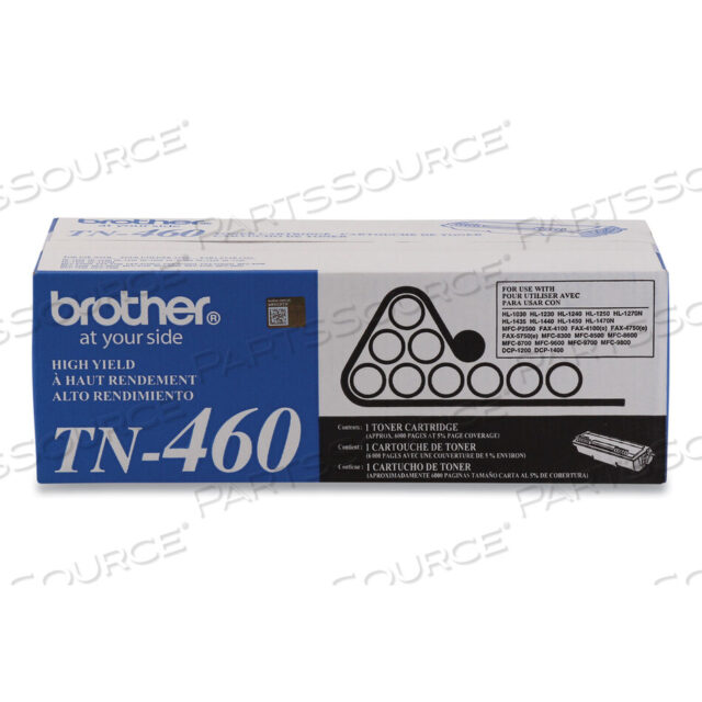 Replaces Brother TN-460TONER CARTRIDGE, REPLACEMENT FOR BROTHER DCP-1200, BROTHER DCP-1400, BROTHER FAX 4750, BROTHER FAX 5750, BROTHER FAX 8350P, BROTHER FAX 8360P, BR