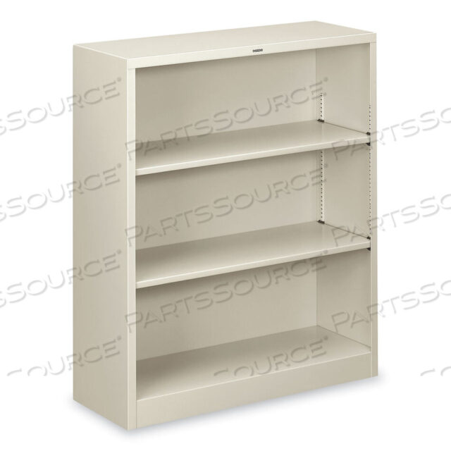 OEM#: HS42ABC.QMETAL BOOKCASE, THREE-SHELF, 34.5W X 12.63D X 41H, LIGHT GRAY by HON