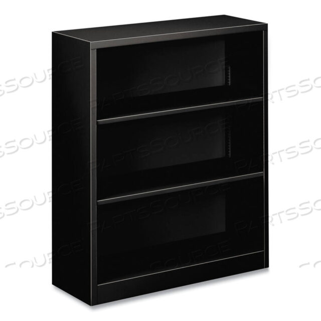 OEM#: HS42ABC.PMETAL BOOKCASE, THREE-SHELF, 34.5W X 12.63D X 41H, BLACK by HON