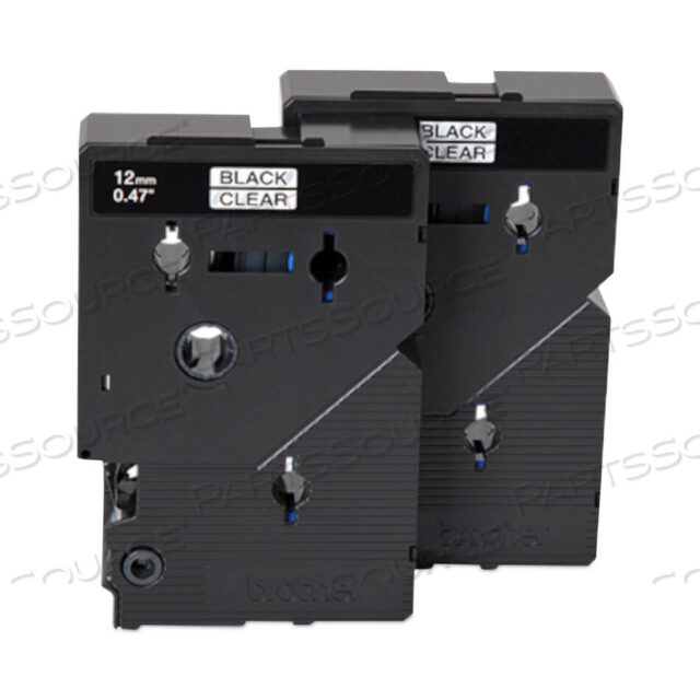 OEM#: TC10TC TAPE CARTRIDGES FOR P-TOUCH LABELERS, 0.47 X 25.2 FT, BLACK ON CLEAR, 2/PACK by Brother