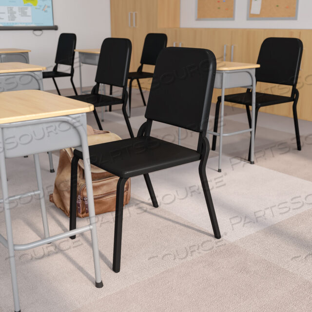 OEM#: HF-MUSIC-GGHERCULES SERIES BLACK HIGH DENSITY STACKABLE MELODY BAND/MUSIC CHAIR by Flash Furniture