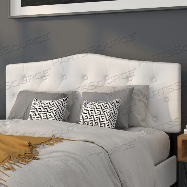 OEM#: HG-HB1708-Q-W-GGCAMBRIDGE TUFTED UPHOLSTERED QUEEN SIZE HEADBOARD IN WHITE FABRIC by Flash Furniture