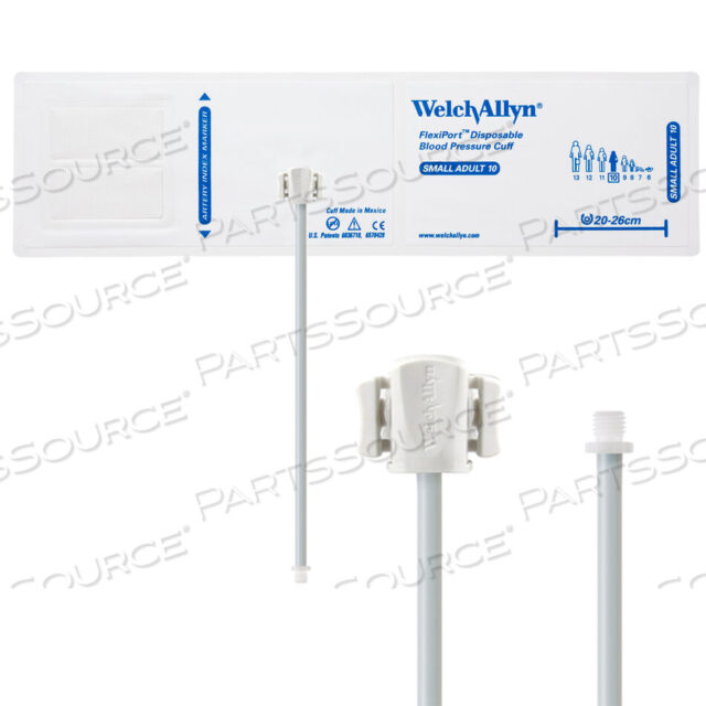 OEM#: VINYL-10-1SCFULLY CONFIGURED FLEXIPORT BLOOD PRESSURE CUFFS, SMALL ADULT (10) 20-26 CM, SINGLE TUBE, SCREW, DISPOSABLE VINYL (20 CUFFS/CASE) by Welch Allyn Inc.
