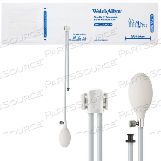 OEM#: VINYL-10-2BVFULLY CONFIGURED FLEXIPORT BLOOD PRESSURE CUFFS, SMALL ADULT (10) 20-26 CM, DUAL TUBE, INFLATION SYS., DISPOSABLE VINYL (20 CUFFS/CASE) by Welch Allyn Inc.