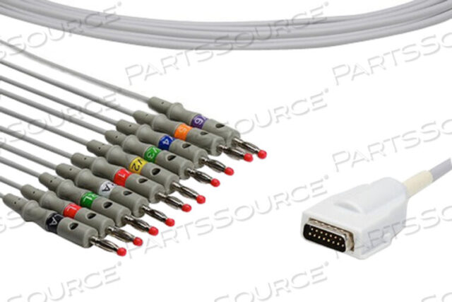 Replaces Mortara Instrument, Inc 007704ECG PATIENT CABLE, 10-LEAD AHA, REPLACEABLE LEADS, FOR USE WITH ECLIPSE PREMIER AND ATRIA SYSTEMS