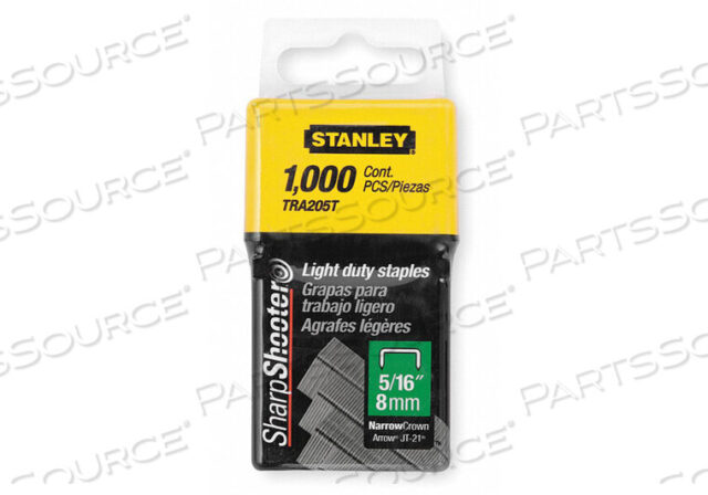 OEM#: TRA204TLIGHT DUTY WIDE CROWN STAPLES 1/4, 1,000 PACK by Stanley