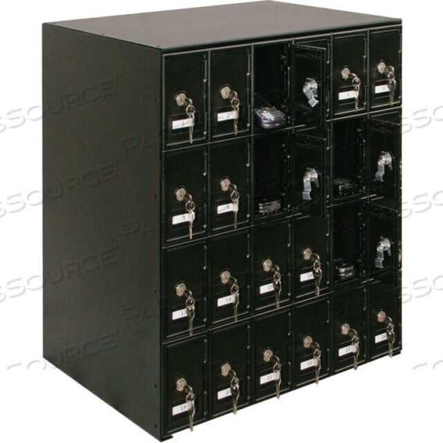 OEM#: UVLOC24A-BLK-2023MKEY24 DOOR CELL PHONE LOCKER W/MASTER KEY LOCK SET, 22WX16DX26H,BLK,ASSEMBLED by United Visual Products