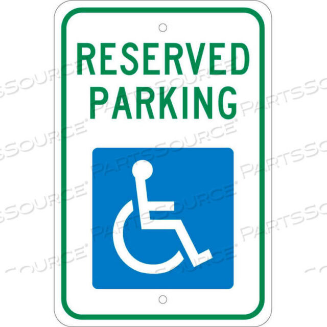 OEM#: TM87JALUMINUM SIGN - RESERVED PARKING HANDICAPPED LOGO - .08 THICK by National Marker Company