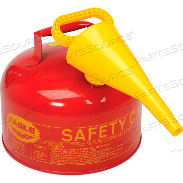 OEM#: UL-25-FSTYPE 1 SAFETY CAN - 2.5 GALLON WITH FUNNEL - RED by Eagle