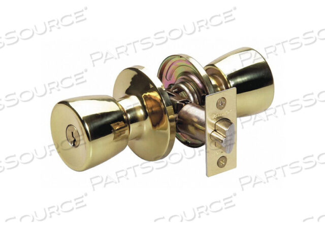 OEM#: TU0103KA4SKNOB LOCKSET TULIP STYLE POLISHED BRASS by Master Lock