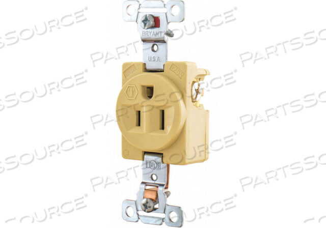 OEM#: 5251IRECEPTACLE IVORY SINGLE OUTLET BACK/SIDE by Hubbell Power Systems
