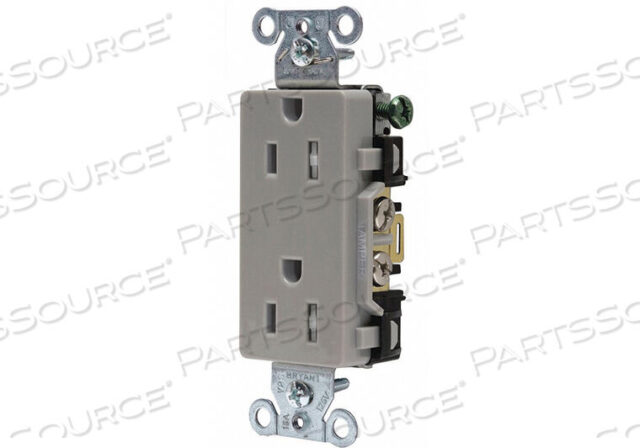OEM#: DRS15GRYTRRECEPTACLE GRY 15A TAMPER RESIST. 125VAC by Hubbell Power Systems