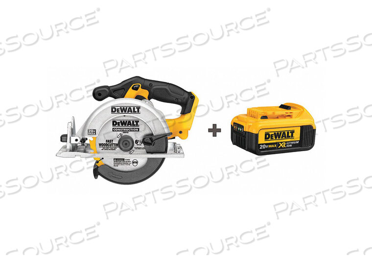 OEM#: DCS391B/DCB204CORDLESS CIRC SAW KIT 6-1/2 IN BLADE DIA by DeWalt