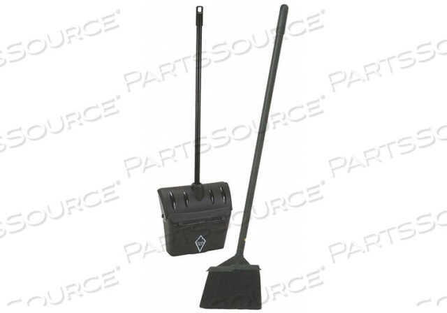 OEM#: 59JM31LOBBY DUST PAN W/LID AND BROOM SET BLACK by Tough Guy