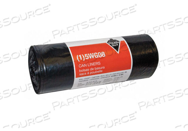 OEM#: 5WG08TRASH BAGS 33 GAL. BLACK PK25 by Tough Guy