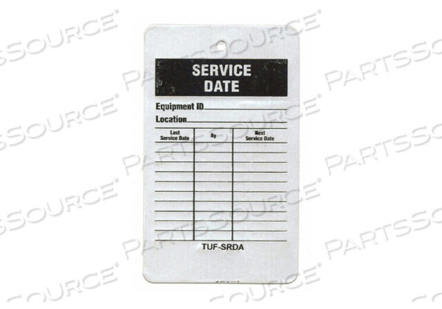 OEM#: TUF-SRDASVCE RCD TAG 5 X 3 BK AND R/WHT PK25 by See All Industries