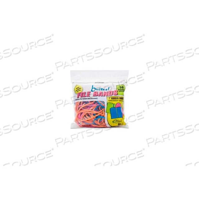 OEM#: 07800BRITES FILE BANDS, 7 X 1/8, ASSORTED, 50/PACK by Alliance Rubber Company