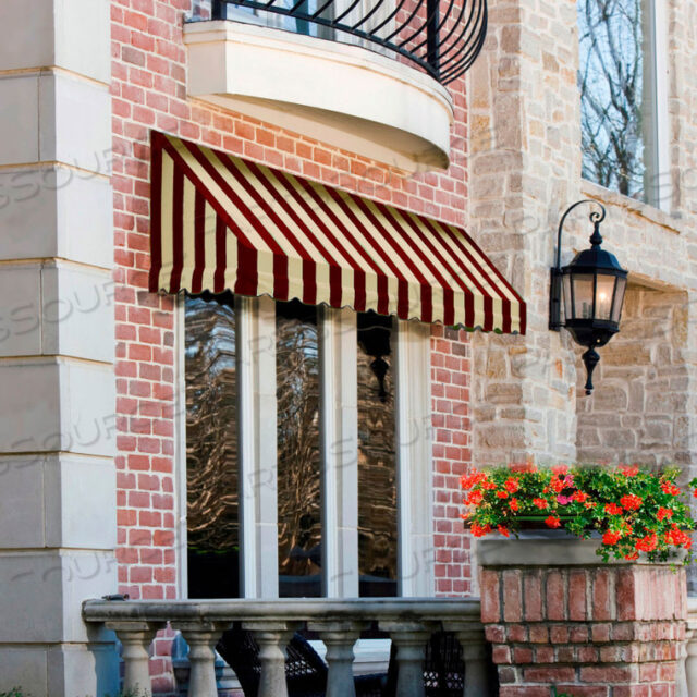 WINDOW/ENTRY AWNING 10-3/8W X 3-11/16H X 2D BURGUNDY/TAN