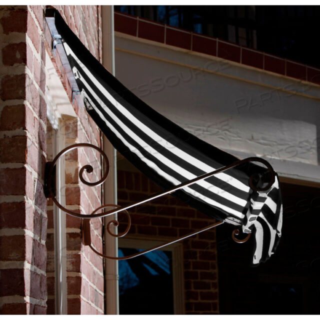 WINDOW/ENTRY AWNING 3-3/8W X 2H X 1D BLACK/WHITE
